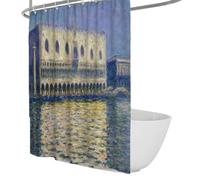 Arquitectura Retro Cortina de Ducha Abstracto Lujo Decoración artística Estampado clásico Accesorios de baño Cortina de baño de Tela Lavable con Ganchos 120x180cm