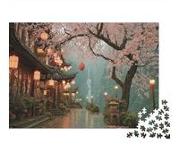 Arquitectura Tradicional Árbol de Cerezo Puzzle de 1000 Piezas Puzzle para Adultos Relajante Familia Regalo 70x50cm/1000pcs