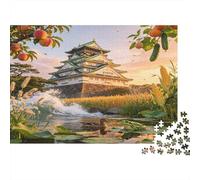 Arquitectura Tradicional Japonesa Puzzle de 1000 Piezas Papel para Adultos Escena campestre al Atardecer Juego de Puzzle para Toda la Familia Relajación Regalo 70x50cm/1000pcs