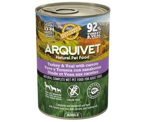 Arquivet Adult Pavo y Ternera con Zanahorias Perro Latas 400 gr