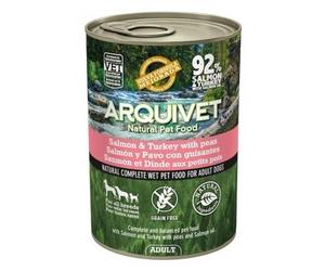 Arquivet Adult Salmón y Pavo con Guisantes Perro Latas 400 gr