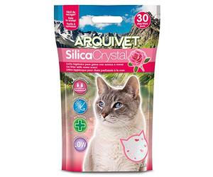 Arquivet Arena Gato Silica Crystal - Aroma Rosas - Capacidad: 3,8 L - Lecho higiénico para Gatos, felinos aromatizado - Capacidad Absorbente - Ayuda a Eliminar olores y bacterias