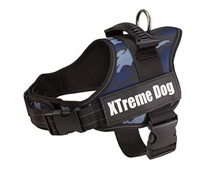 Arquivet Arnés Perro Xtreme Dog Camuflaje Azul Talla: XS/44-57 cm - Arnés ergonómico Ajustable en Cuello y Extra Resistente para Perros - para el adiestramiento y Paseo de tu Mascota