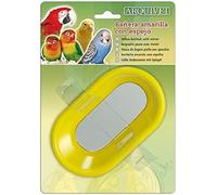Arquivet Bañera Amarilla para pájaros con Espejo - 14,5 x 8,5 x 4,5 cm - Bañera para Canarios, periquitos y Otras Aves - Accesorios y complementos para jaulas de pájaros