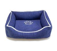 Arquivet - Cama Cuadrada Azul para Perros con Huella y Ribete 55x46x17 cm - Cama para Perros - Accesorios para Perros