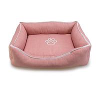 Arquivet - Cama Cuadrada Rosa para Perros con Huella y Ribete 70x55x19 cm -Cama para Perros - Accesorios para Perros
