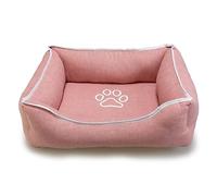 Arquivet - Cama Cuadrada Rosa para Perros con Huella y Ribete 85x68x21 cm -Cama para Perros - Accesorios para Perros