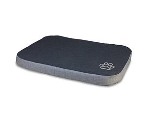 Arquivet Colchoneta Negra y Gris con Huella para Perros - 105 x 70 x 9 cm - Dog Bed - Cama Acolchada y cómoda - Se Puede Lavar - Camas para Mascotas - Cuna para Perros