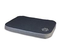 Arquivet Colchoneta Negra y Gris con Huella para Perros - 90 x 65 x 9 cm - Dog Bed - Cama Acolchada y cómoda - Se Puede Lavar - Camas para Mascotas - Cuna para Perros