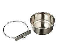 Arquivet Comedero de Acero Inoxidable Loro con palomita 280 ml para pájaros - Accesorios para Aves - Alimentador para pájaros - Contenedor de Comida para Aves