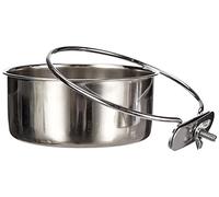 Arquivet Comedero de Acero Inoxidable Loro con palomita 840 ml para pájaros - Accesorios para Aves - Alimentador para pájaros - Contenedor de Comida para Aves, Metálico