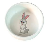 Comedero Conejito de cerámica para roedores color Blanco