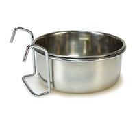 Arquivet Comedero o Bebedero de Acero de Inoxidable Loro para pájaros con Gancho 840 ml - Comedero para Aves - Alimentador para pájaros - Contenedor de Comida para pájaros, metálico