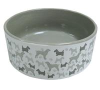 Comedero de cerámica perritos color Gris
