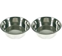 Arquivet Comedero Perro Gato Mascotas - Inoxidable - 4 L / 28 cm (Paquete de 2)