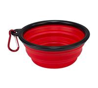 ARQUIVET Comedero y Bebedero Plegable de Paseo para Perros y Gatos - Portátil de Silicona - 13 x 5cm - Color Rojo - para Viaje