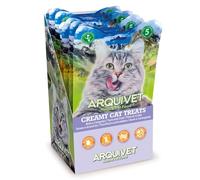 Arquivet - Creamy Cat Treats - Snack cremoso de atún y Cangrejo (Expositor de 12 Bolsas con 5x14 g) - para Gatos