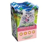 Arquivet- Creamy Cat Treats - Snack cremoso de atún y gambas (Expositor de 12 Bolsas con 5x14 g)