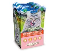 Arquivet - Creamy Cat Treats - Snack cremoso de Pollo y Cangrejo (Expositor de 12 Bolsas con 5x14 g) - para Gatos