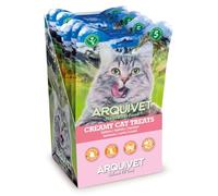 Arquivet - Creamy Cat Treats - Snack cremoso de Salmón (Expositor de 12 Bolsas con 5x14 g)