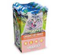 Arquivet - Creamy Cat Treats - Snack cremoso de Salmón y gambas (Expositor de 12 Bolsas con 5x14 g)
