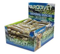 ARQUIVET Hueso prensado de Piel de Vacuno 100% Natural para Perros - 15 Cm - Caja Completa de 50 Unidades - 4000 gr - Snacks Naturales - Chuches, premios, recompensas, golosinas, chucherías caninas