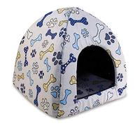 Arquivet Iglú Huesos para Perros y Gatos con cojín extraíble - 40x40x45cm - Cueva para Mascotas - Camita para Perritos - Cama para el Descanso de Perros y Gatos pequeños y medianos