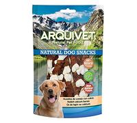 ARQUIVET Pack 12 Unidades Snack Huesitos de Conejo con Calcio 100 gr - Natural Dog Snacks - 100% Natural - Chuches, premios, golosinas para Perros - Producto Light - Muy Rico en nutrientes