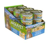 ARQUIVET Pack 24 Unidades - Pollo en Salsa con Espadín - 80 g - Latas de Comida húmeda para Gatos
