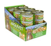 ARQUIVET Pack 24 Unidades - Pollo en Salsa con Verduras - 80 g - Latas de Comida húmeda para Gatos