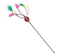 Arquivet Palo con Plumas de Colores y Pelota 65 cm para Gatos - Juguetes y Accesorios felinos - Entretenimiento para Mascotas - Llama la atención de tu Gato