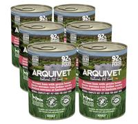 ARQUIVET - Paté de Jamón Serrano y judías Verdes 6x400 gr - Latas de paté para Perros - Todas Las Razas - Alimento húmedo Natural