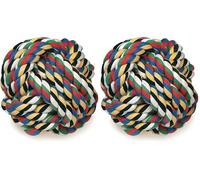 Arquivet Pelota con Nudos para Perros - 10 cm - Pelotas para Perros Grandes - Juguetes para Perros - Mordedor Perro - Juguete de Colores Resistente para el Entretenimiento (Paquete de 2)