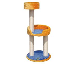 Arquivet Rascador para Gatos árbol - Azul y Naranja - 50 x 50 x 103 cm - Poste rascador para Gatos - Arañador Vertical para felinos - Accesorios, afilador uñas