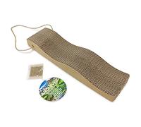 Arquivet Rascador para Gatos de cartón en Forma de Ola - Marrón, 46 x 12 x 5 cm