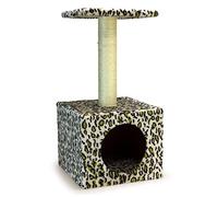 ARQUIVET Rascador Tarragona para Gatos con Post, Asiento y cajón Cueva - 30 x 30 x 60 cm - Rascadores para Gatos - Arañador para Gatos - Afilador de uñas para Gatos - Accesorios para felinos