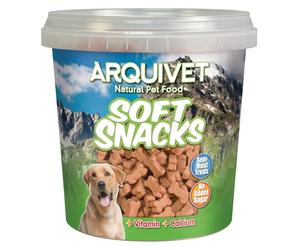Arquivet Soft Snacks de salmón para perro - Snacks naturales en forma de huesitos - Golosinas y chuches naturales - Premios y recompensas para perros - 800 g