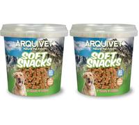 Arquivet, Soft Snacks para Perro Huesitos Duo de salmón y arroz 800 g (Paquete de 2)