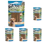 Arquivet, Tiras de Ternera, Snacks Naturales para Perros, Golosinas y premios para Perros, 100 g (Paquete de 5)