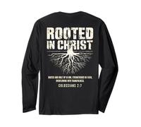Arraigado en Cristo Christian Grunge Verso de la Biblia Colosenses Manga Larga