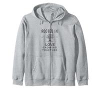 Arraigado en el amor, creciendo juntos. Vintage, familia, diseño Sudadera con Capucha