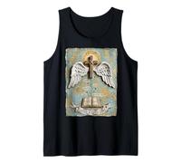 Arraigado en el Amor de Dios Cristo Cruz alas Biblia Camiseta sin Mangas