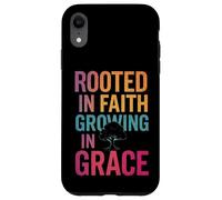 Arraigado en la fe creciendo en la Gracia Cristiano Inspirador Carcasa para iPhone XR
