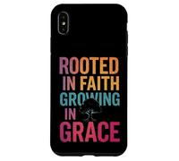 Arraigado en la fe creciendo en la Gracia Cristiano Inspirador Carcasa para iPhone XS MAX