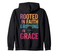 Arraigado en la fe creciendo en la Gracia Cristiano Inspirador Sudadera con Capucha