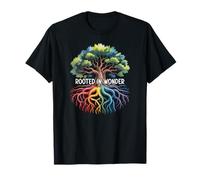 Arraigado en Wonder Rainbow Tree Mindful Nature Camiseta