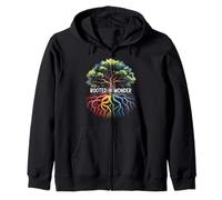 Arraigado en Wonder Rainbow Tree Mindful Nature Sudadera con Capucha