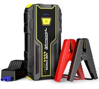 Arrancador de Batería de Coche, 4000A Arrancador de Emergencia para Coche/Moto (para Motores hasta 7.5L Gasolina/5.0L Diesel) 12V Booster de Arranque con Linterna LED