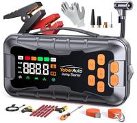 Arrancador de Bateria de Coche 7000A, 16-en-1 YaberAuto Arrancador de Coche Portatil (Todo Gas/Diésel 14L) con Compresor de Aire 160PSI, Kit de Emergencia Multifunción con Guantes Aislantes