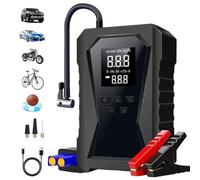 Arrancador De Batería De Coche - Fuente De Alimentación Inalámbrica 12V Con Inflador De Neumático, Booster Digital Inteligente, Compresor De Aire Recargable USB, Kit De Arranque Multifunción Portab